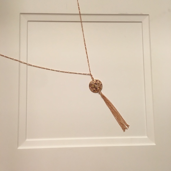 LC Lauren Conrad rose gold tassel Necklace 32" NWT - Picture 2 of 5